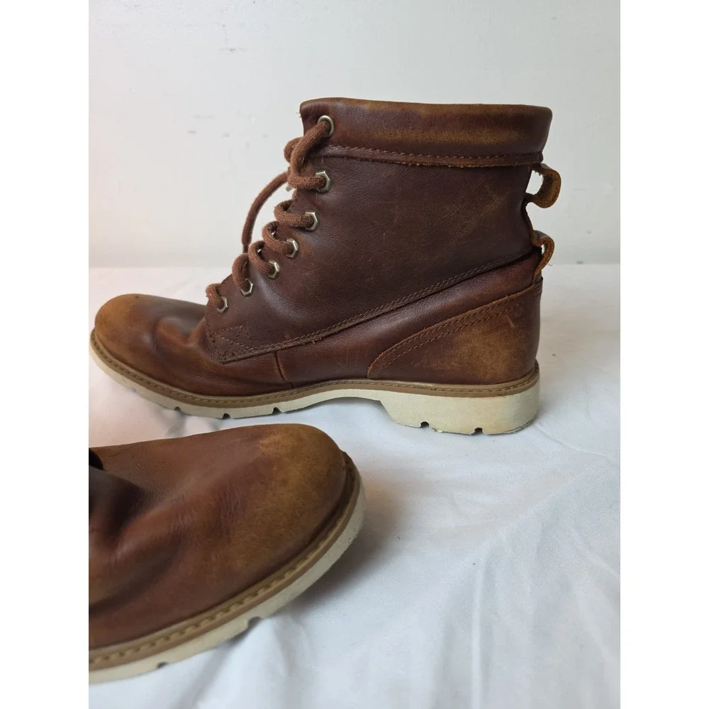 TIMBERLAND Bramhall Boots Womens 9.5 Brown Leather Lace Up Waterproof Ankle